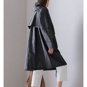 Cos Oversized Black Parka Rain Jacket 